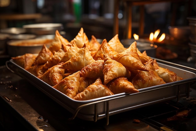 A plate of samosas