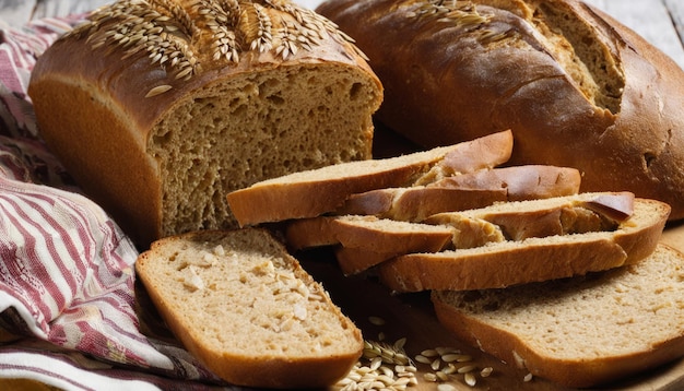 A plate of sliced bread with seeds on top