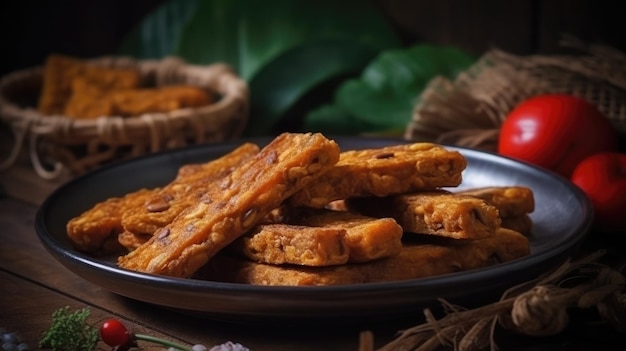 A plate of sweet potato snack