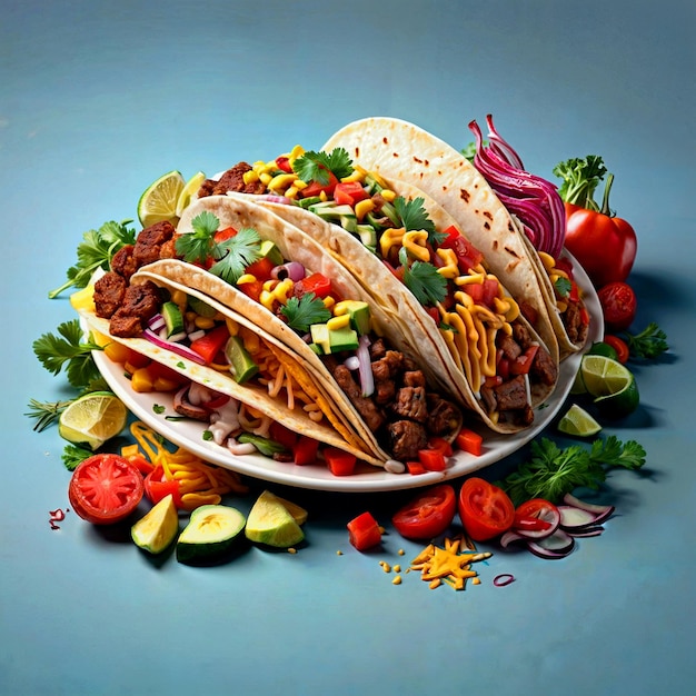 a plate of taco beans and tortillas with a plate of tortillas