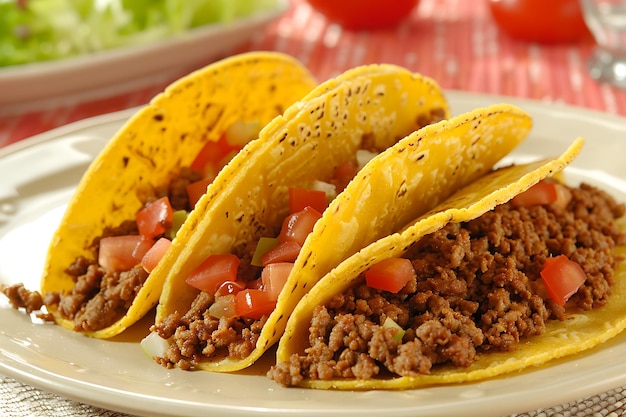 a plate of taco and tacos with a plate of food on it