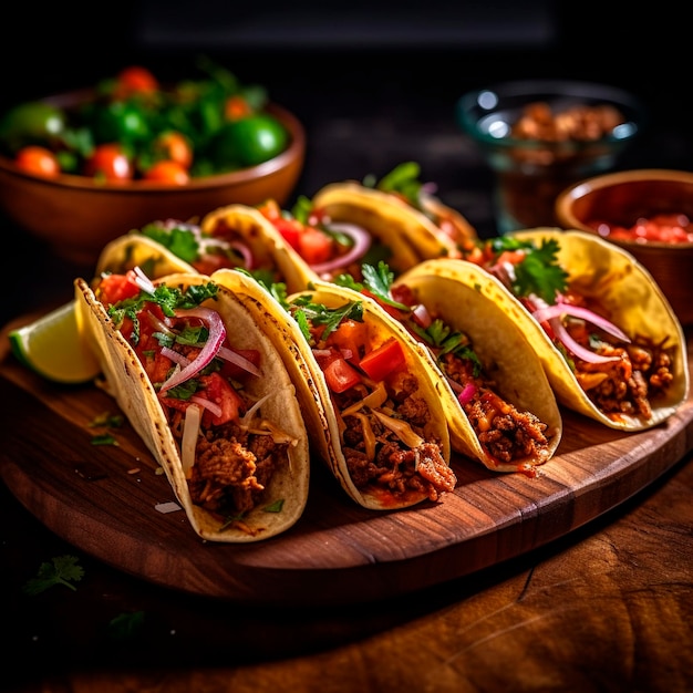 A plate of tacos with a bunch of tomatoes on it