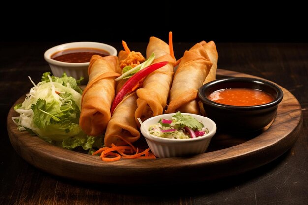 Photo a plate of tortillas with a salad and a bowl of salad