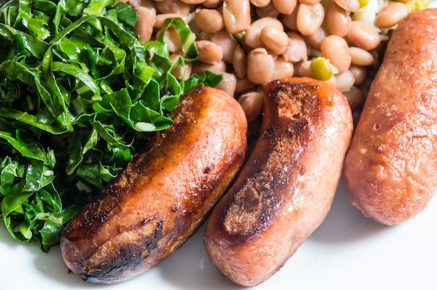 Plate of traditional Brazilian food photographed from above