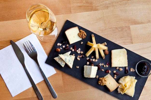Plate of various cheese