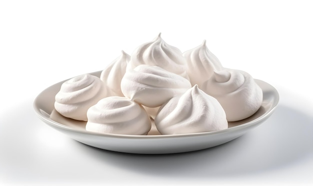A plate of white meringues
