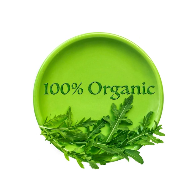 Plate with 100 Organic logo