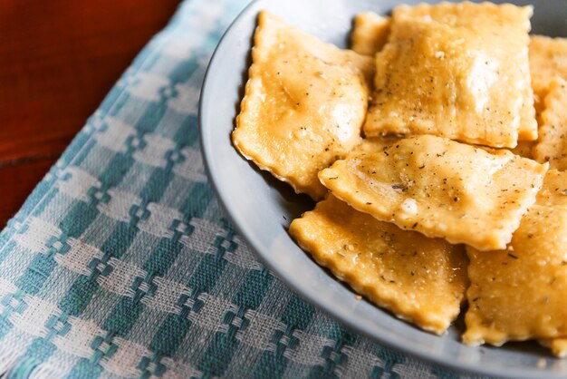 Plate with authentic ravioli