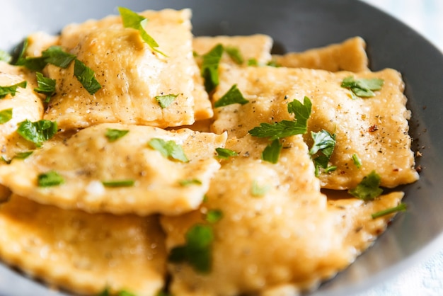 Plate with authentic ravioli