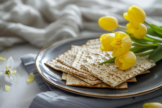 a plate with a bunch of yellow flowers on it