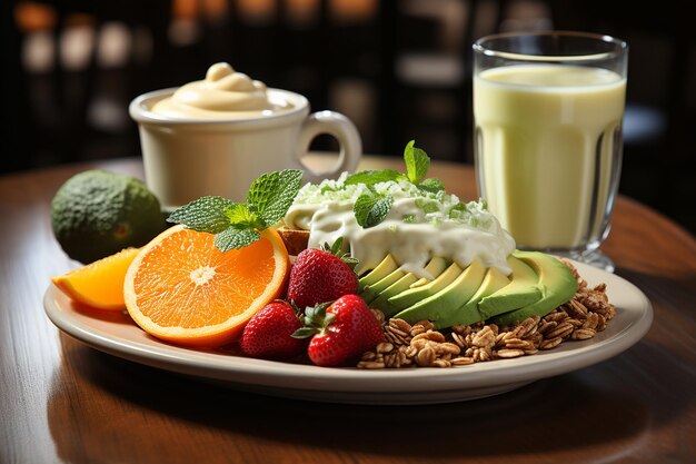 A Plate with a Colorful Assortment of Culinary Delights