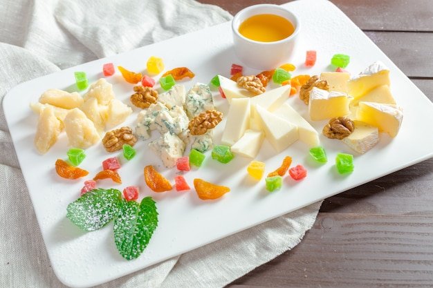 Plate with different snacks