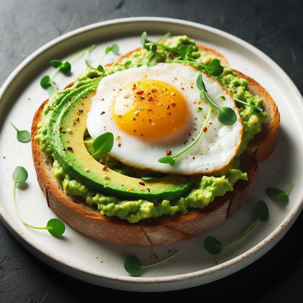 a plate with an egg and an egg on it