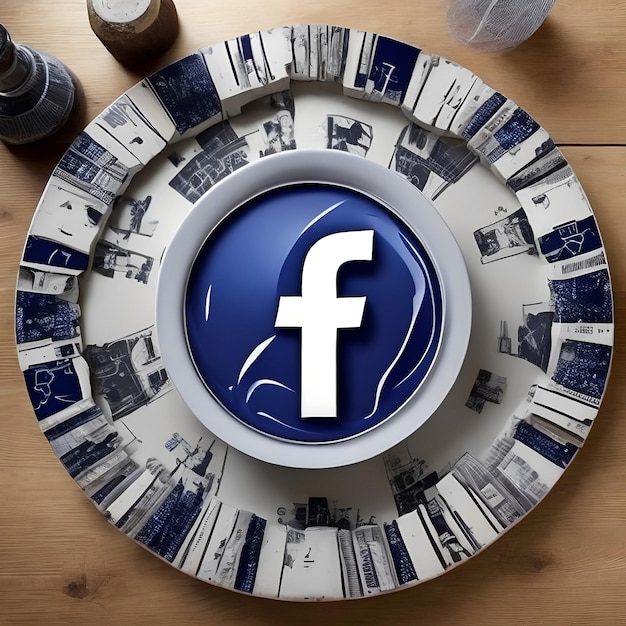 A plate with a facebook logo on it