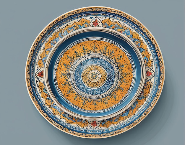 тарелка с цветочным украшением