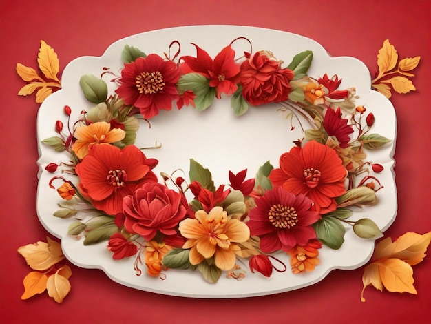 a plate with flowers