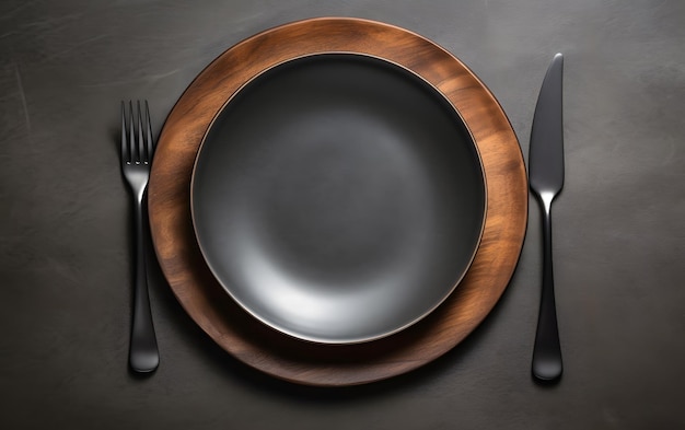 A plate with a fork and knife on it