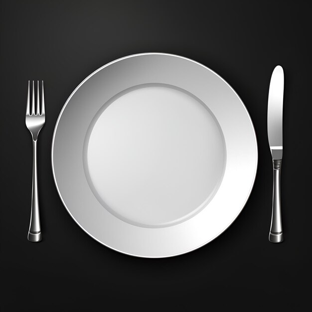 a plate with a fork and a knife next to it