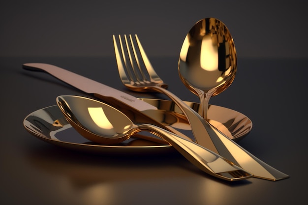 A plate with a fork and spoon on it