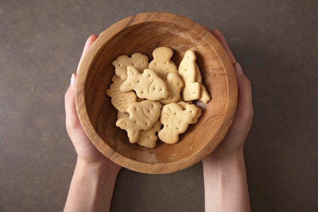 Plate with fresh biscuits