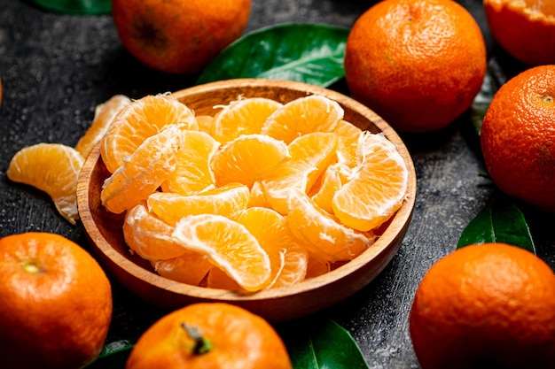 Photo plate with a fresh tangerines