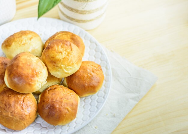 plate with homemade buns