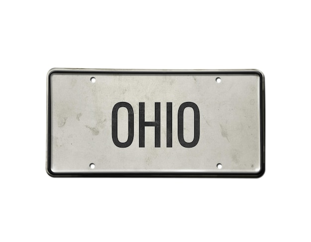 Photo plate with the inscription ohio on white background. illustration