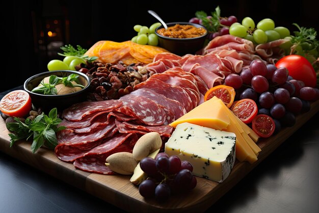 Photo plate with italian antipasti snacks