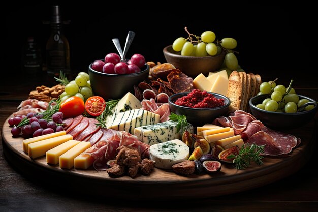 Photo plate with italian antipasti snacks