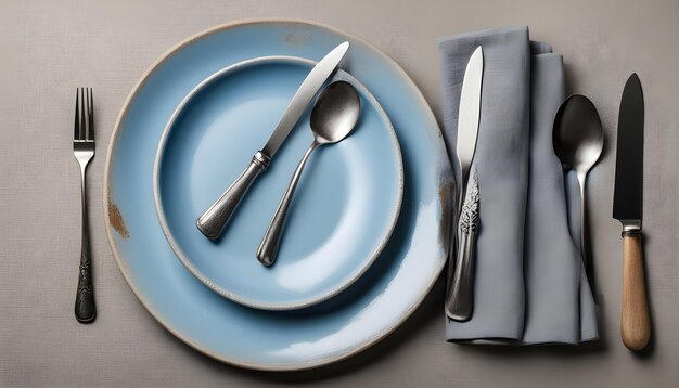 a plate with a knife and a knife on it