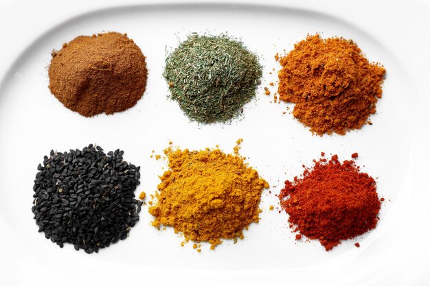 Photo plate with mix of different spices