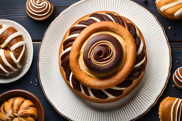 A plate with pastries on it