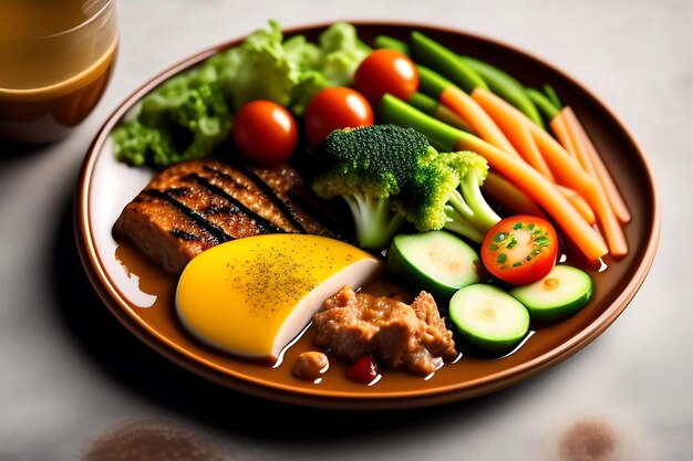 Plate with proper nutrition health and weight loss