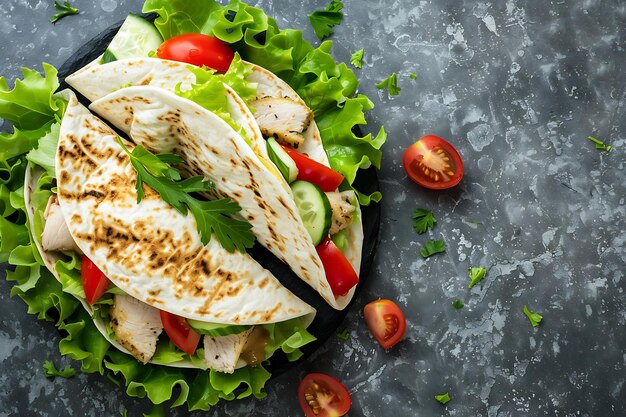 Photo a plate with a sandwich and tomatoes and lettuce