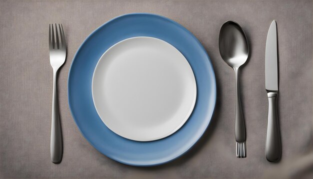 Photo a plate with a spoon and a spoon next to it