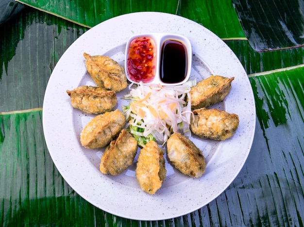 plate with traditional Vietnamise food