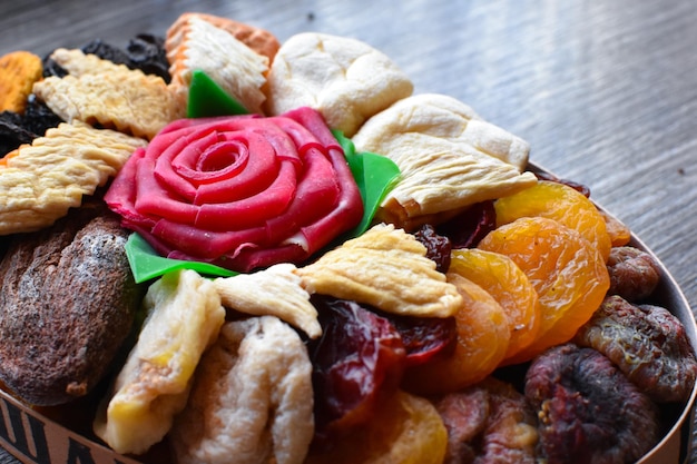 A plate with Turkish sweets. sweet holiday candy