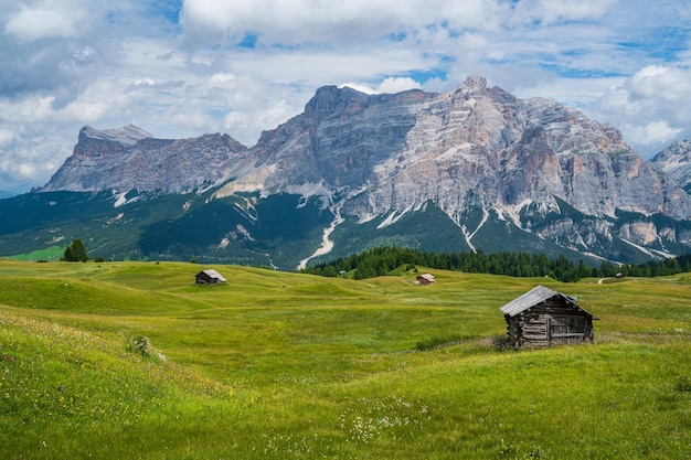 The plateau of Pralongia in the heart of Dolomites, between Corvara and San Cassiano