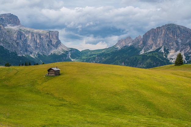 The plateau of Pralongia in the heart of Dolomites, between Corvara and San Cassiano