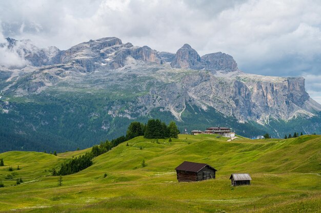 The plateau of Pralongia in the heart of Dolomites, between Corvara and San Cassiano