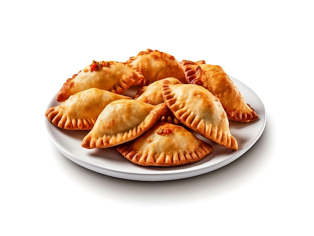 Platen met gebakken vlees empanadas Close Up Ai Generative