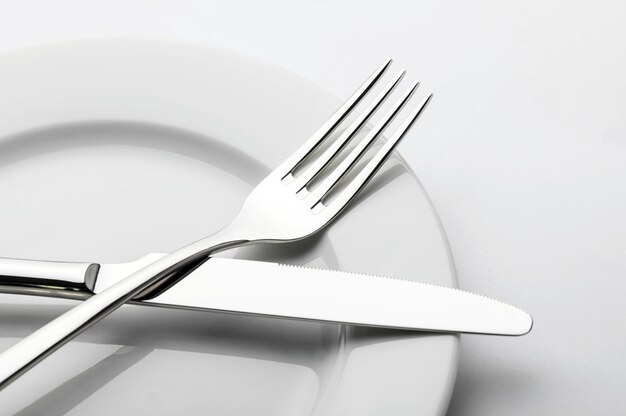 Plates and cutlery on a wooden table