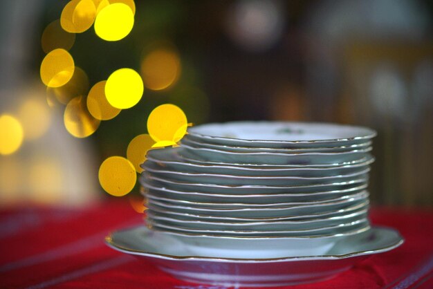 Plates on a table