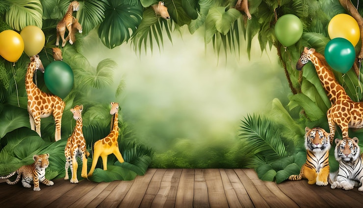 Photo a platform with giraffes and giraffes on it