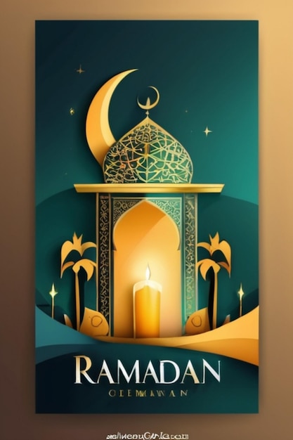 Platte achtergrond voor de islamitische Ramadanviering