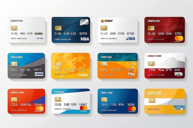 Foto platte creditcards geïsoleerd op een witte achtergrond