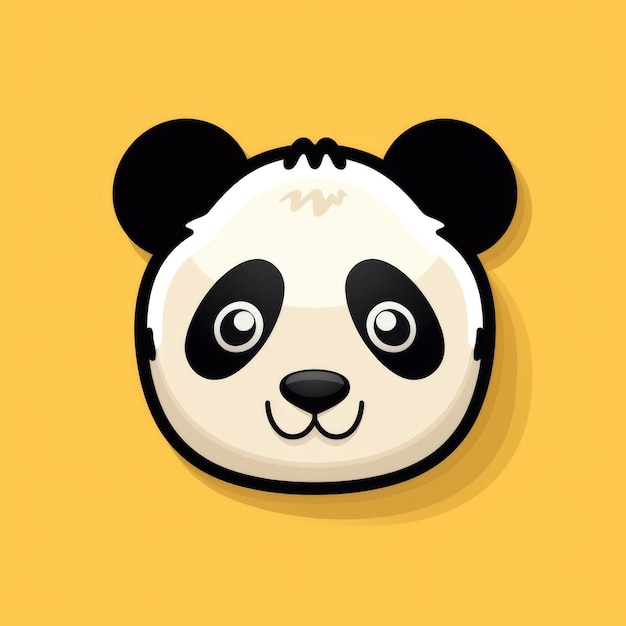 Platte illustratie van de snuit van de panda Eenvoudig panda-icoon Panda-beer sticker