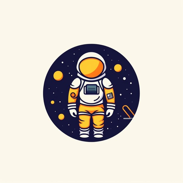 platte kleur astronaut logo vector