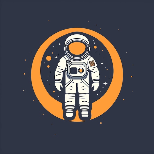 platte kleur astronaut logo vector