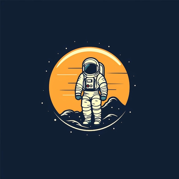 platte kleur astronaut logo vector